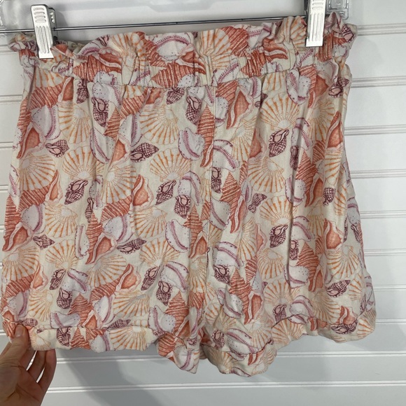 Urban Outfitters Seashell Pattern Linen Slouchy High-Waisted Shorts M Juniors - Picture 8 of 11